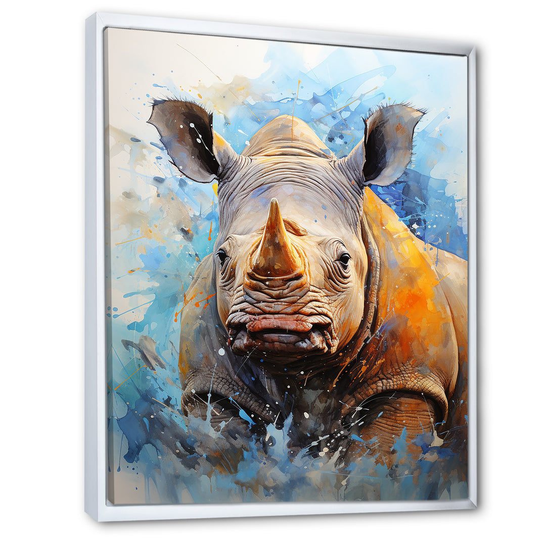 Grey Rhinoceros on the hunt - Rhinoceros Home Decor Art