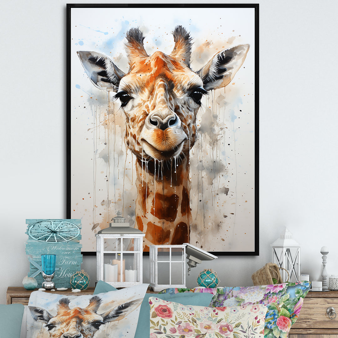 Minimalist Giraffe portrait - Giraffe Living Room Wall Art