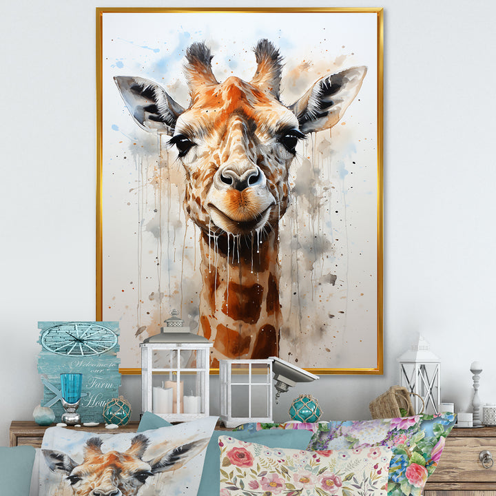 Minimalist Giraffe portrait - Giraffe Living Room Wall Art