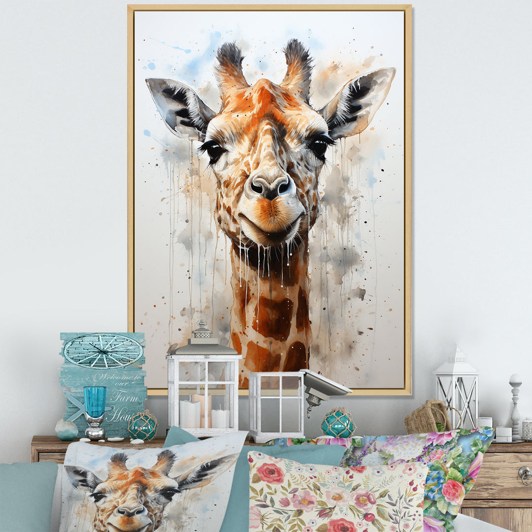 Minimalist Giraffe portrait - Giraffe Living Room Wall Art