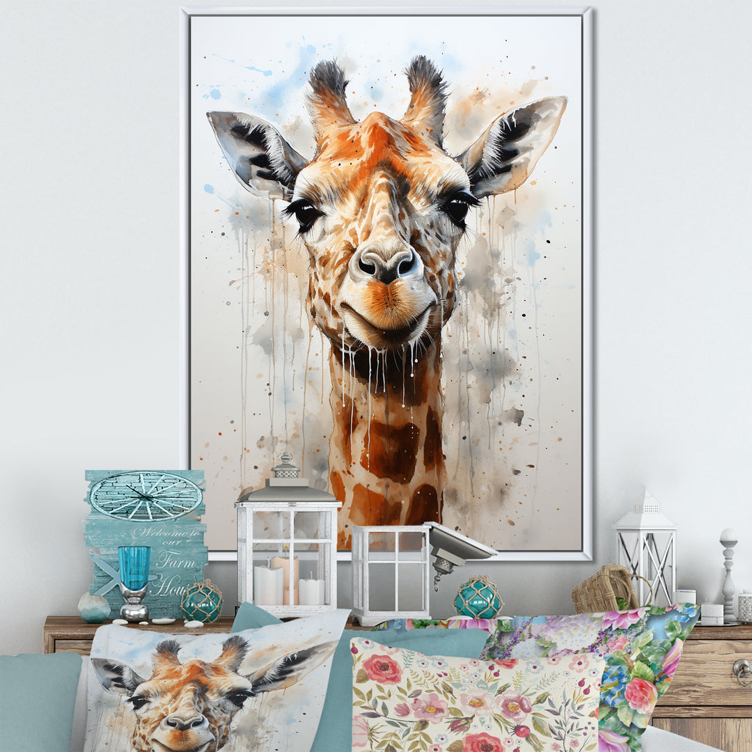 Minimalist Giraffe portrait - Giraffe Living Room Wall Art