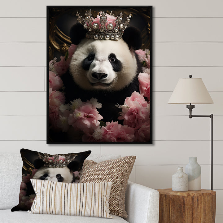 Regal Panda Crowned Portrait - Panda Wall Art Prints