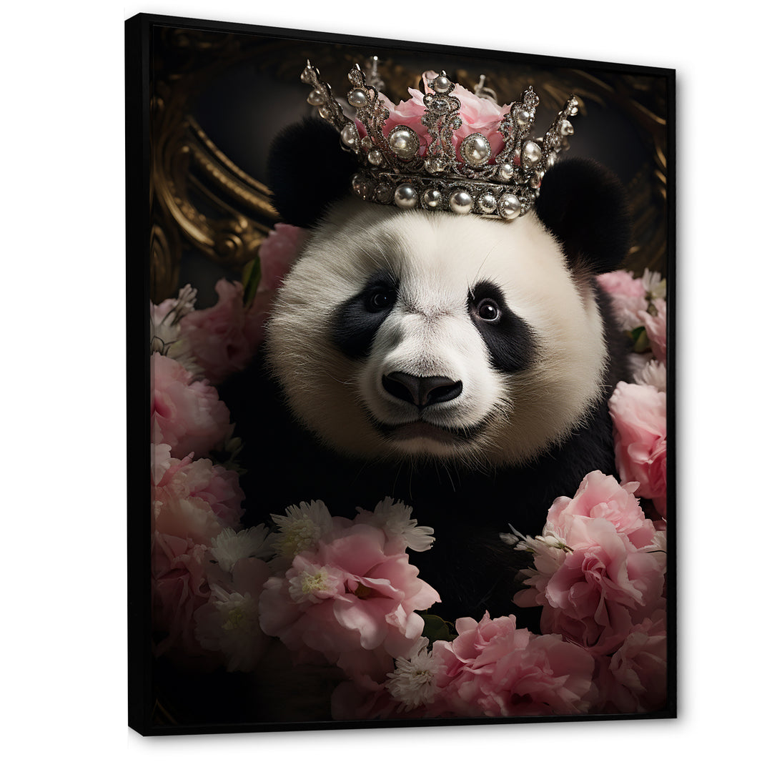 Regal Panda Crowned Portrait - Panda Wall Art Prints