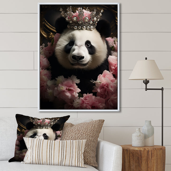 Regal Panda Crowned Portrait - Panda Wall Art Prints