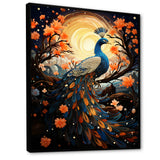 Celestial Peacock in Surreal Starlight - Yellow Peacock Wall Art