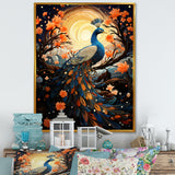 Celestial Peacock in Surreal Starlight - Yellow Peacock Wall Art