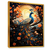 Celestial Peacock in Surreal Starlight - Yellow Peacock Wall Art
