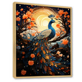 Celestial Peacock in Surreal Starlight - Yellow Peacock Wall Art