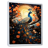 Celestial Peacock in Surreal Starlight - Yellow Peacock Wall Art