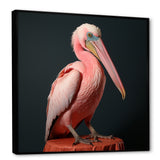 Coastal Watch pink Pelican - Pelican Framed Canvas Art