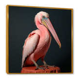 Coastal Watch pink Pelican - Pelican Framed Canvas Art