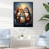 Christmas winter Penguin Party - Penguin Canvas Wall Art