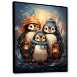 Christmas winter Penguin Party - Penguin Canvas Wall Art
