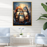 Christmas winter Penguin Party - Penguin Canvas Wall Art