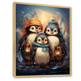 Christmas winter Penguin Party - Penguin Canvas Wall Art