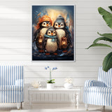 Christmas winter Penguin Party - Penguin Canvas Wall Art