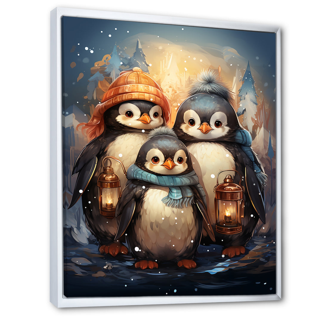 Christmas winter Penguin Party - Penguin Canvas Wall Art