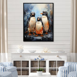 Winter Feathers Penguin family - Penguin Wall Decor