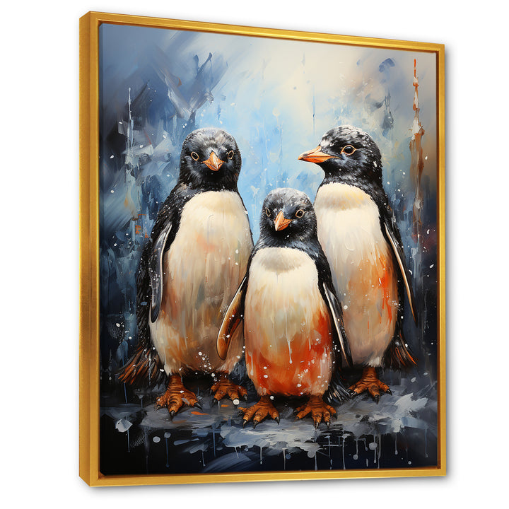Winter Feathers Penguin family - Penguin Wall Decor