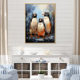Winter Feathers Penguin family - Penguin Wall Decor