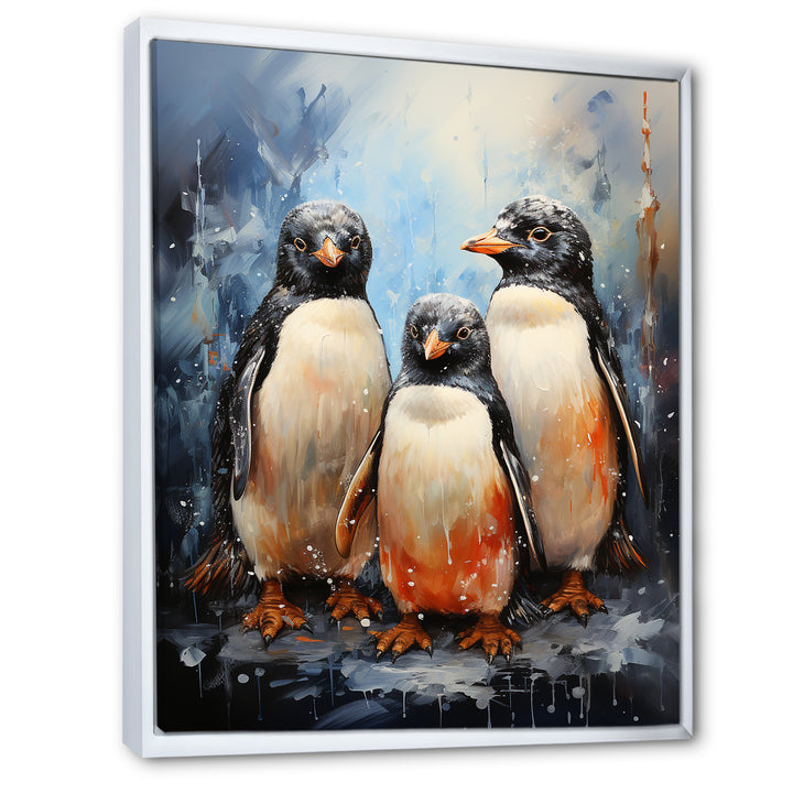 Winter Feathers Penguin family - Penguin Wall Decor
