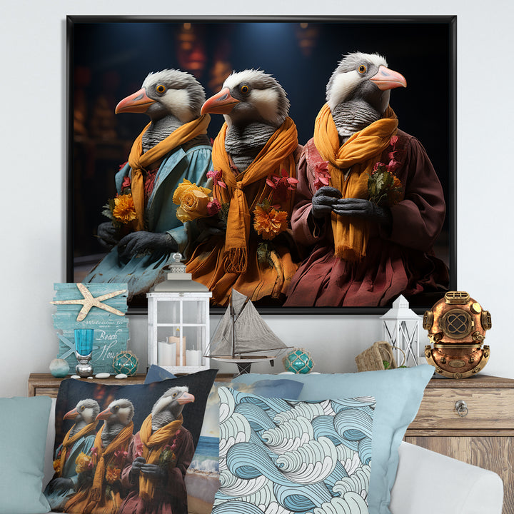 Relaxing penguins at the spa - Penguin Wall Decor