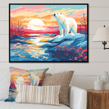 Sunrise polar bear Artic whispers - Pink Bear Wall Art
