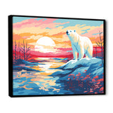 Sunrise polar bear Artic whispers - Pink Bear Wall Art