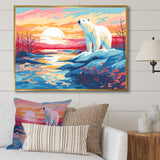 Sunrise polar bear Artic whispers - Pink Bear Wall Art