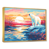 Sunrise polar bear Artic whispers - Pink Bear Wall Art