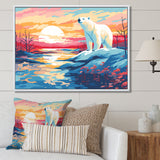 Sunrise polar bear Artic whispers - Pink Bear Wall Art