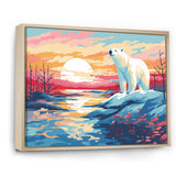 Sunrise polar bear Artic whispers - Pink Bear Wall Art