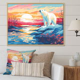 Sunrise polar bear Artic whispers - Pink Bear Wall Art
