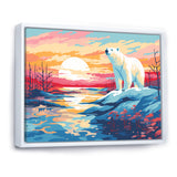 Sunrise polar bear Artic whispers - Pink Bear Wall Art