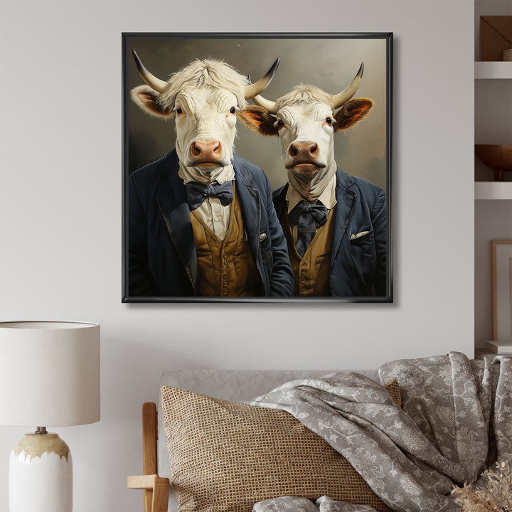 Portrait Scottish Highlander in suit - Cow Home Decor Art