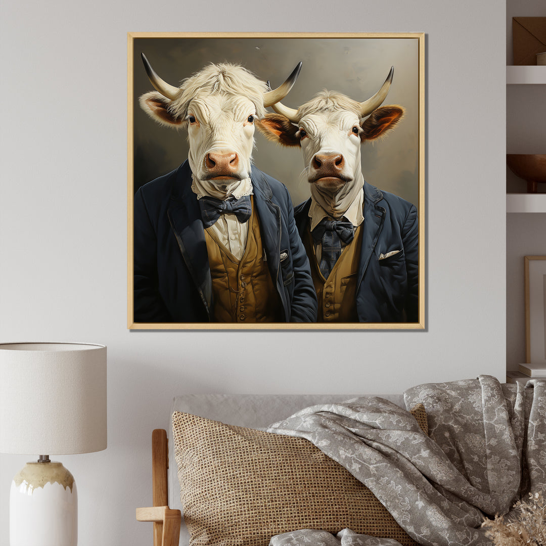Portrait Scottish Highlander in suit - Cow Home Decor Art