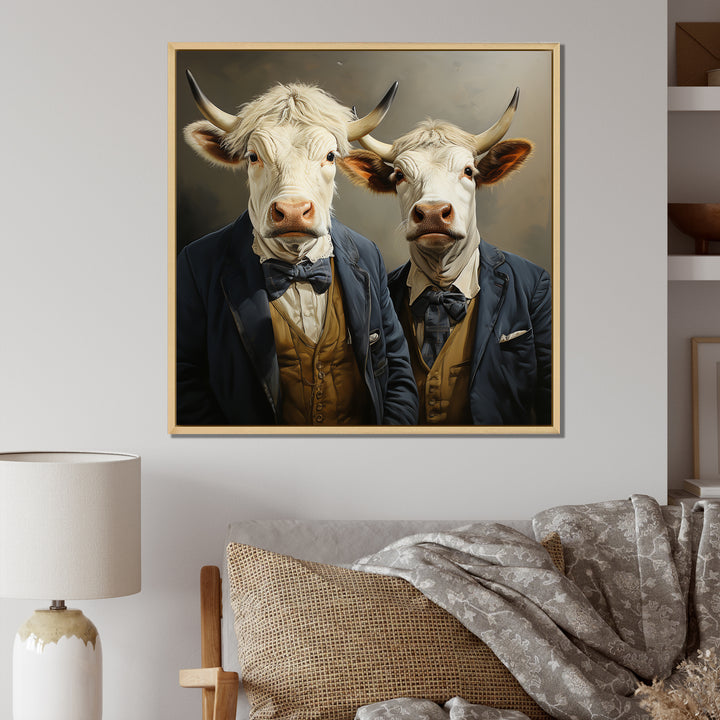 Portrait Scottish Highlander in suit - Cow Home Decor Art