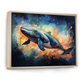 Blue Majesty Whale in Watercolor - Whale Living Room Wall Art