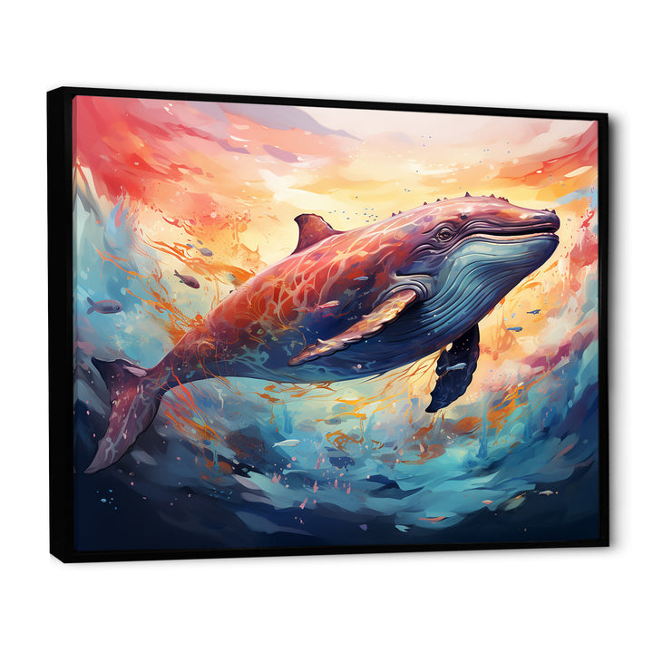 Blue Majesty dolphin in Watercolor - Dolphin Bedroom Wall Art