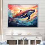 Blue Majesty dolphin in Watercolor - Dolphin Bedroom Wall Art