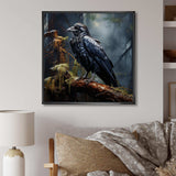 Black Raven forest Guardian I - Animals Canvas Wall Art