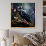 Black Raven forest Guardian I - Animals Canvas Wall Art