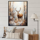Forest deer's horizon - Brown Deer Wall Art
