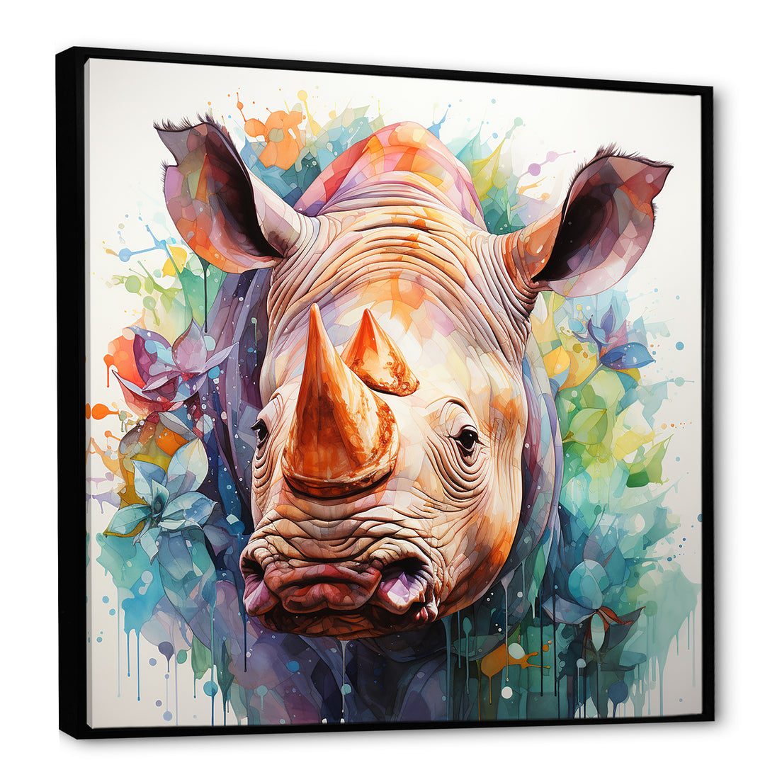 Innocent Rhino portrait - Rhinoceros Living Room Wall Art