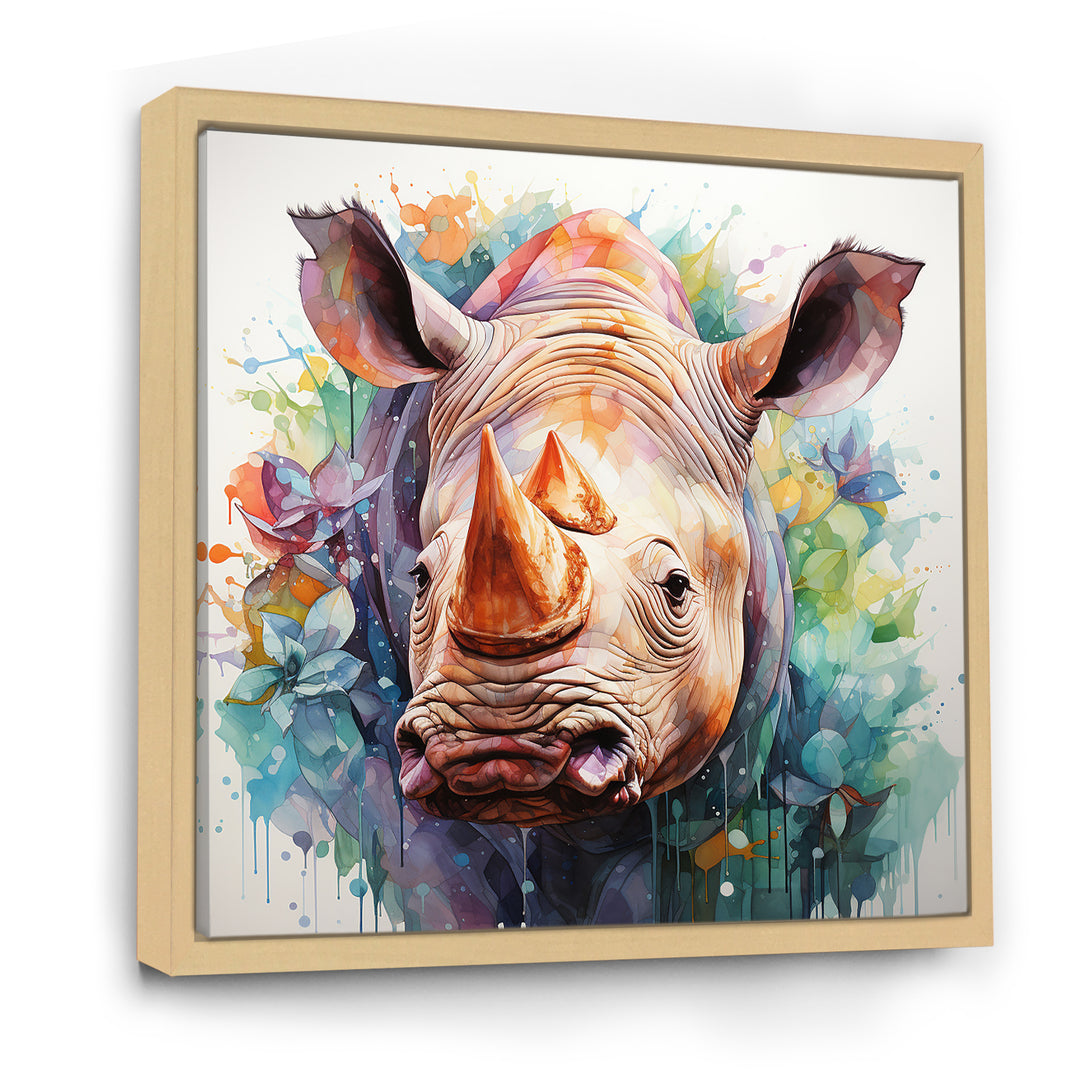 Innocent Rhino portrait - Rhinoceros Living Room Wall Art