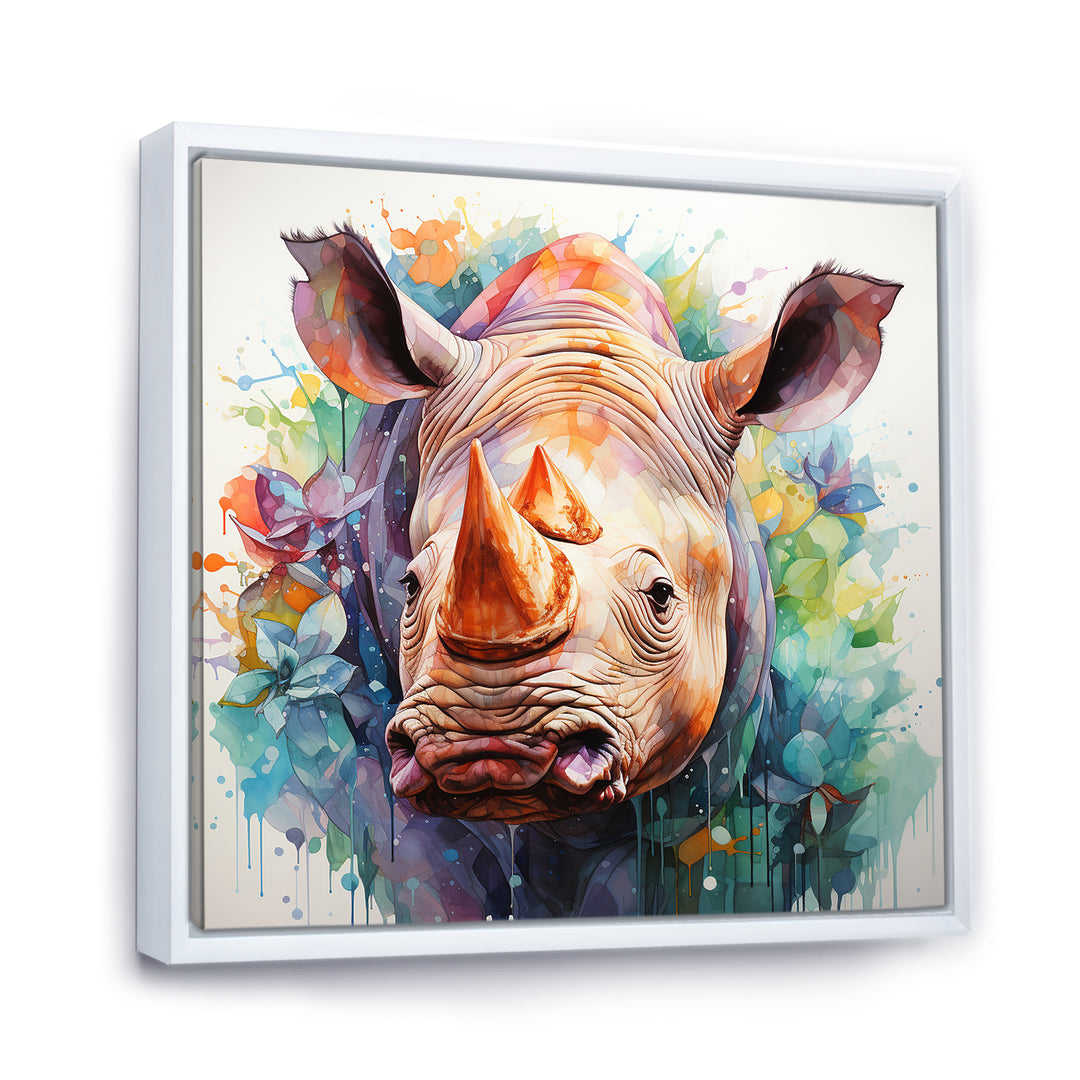Innocent Rhino portrait - Rhinoceros Living Room Wall Art