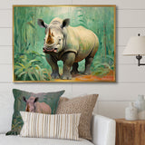 Rhinoceros jungle horizon - Rhinoceros Canvas Wall Art