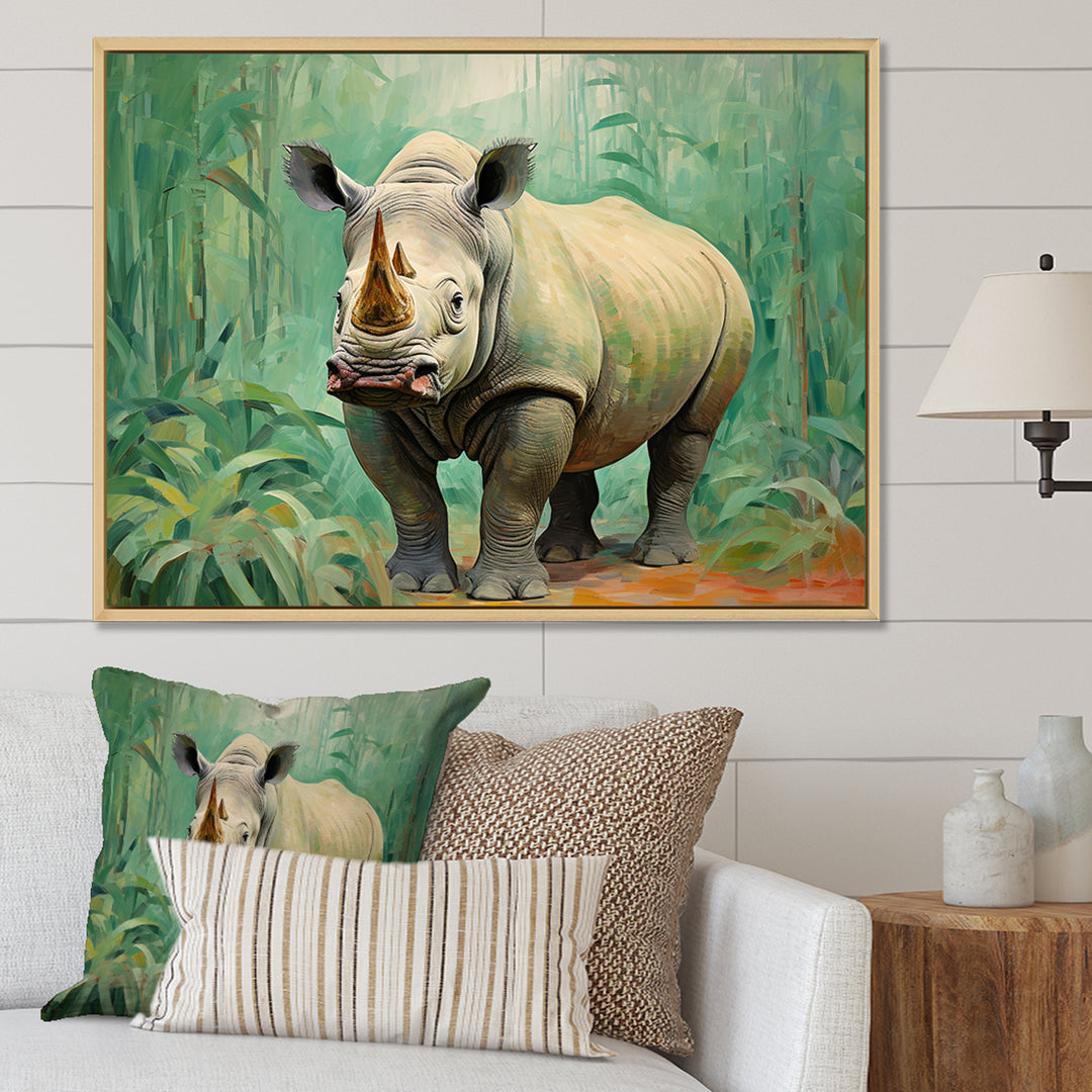 Rhinoceros jungle horizon - Rhinoceros Canvas Wall Art