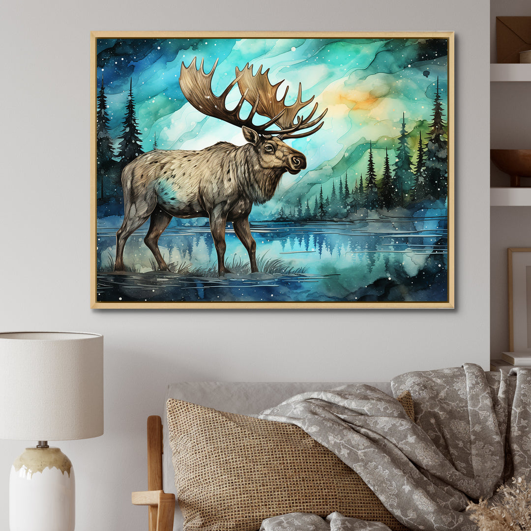 Moose morning Lake serenity - Moose Wall Decor