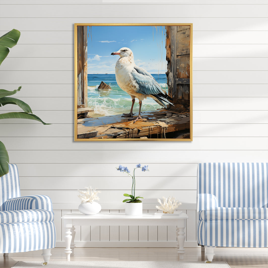 Coastal Sentinel Majestic Seagull - Seagull Wall Decor